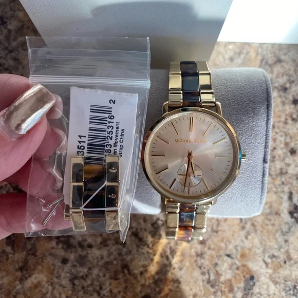NWT Michael Kors Gold and Tortoise shell watch